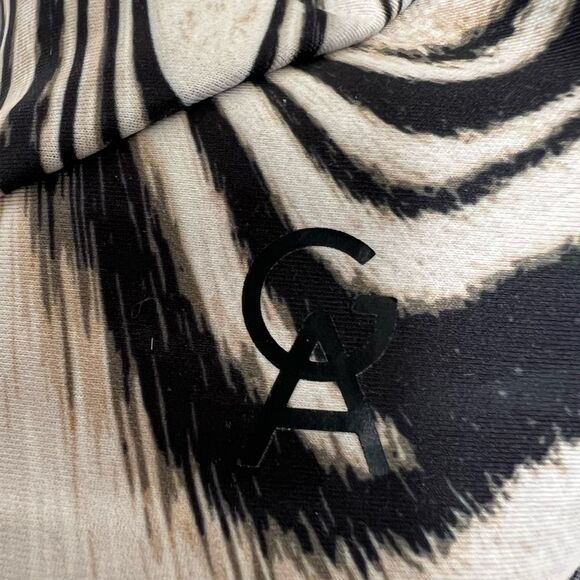 Good American Natural Swirl Kardashian Silky Sports Bracrop Top Halter Bra - Picture 7 of 10